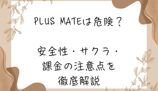 PLUS MATEは危険？安全性・サクラ・課金の注意点を徹底解説